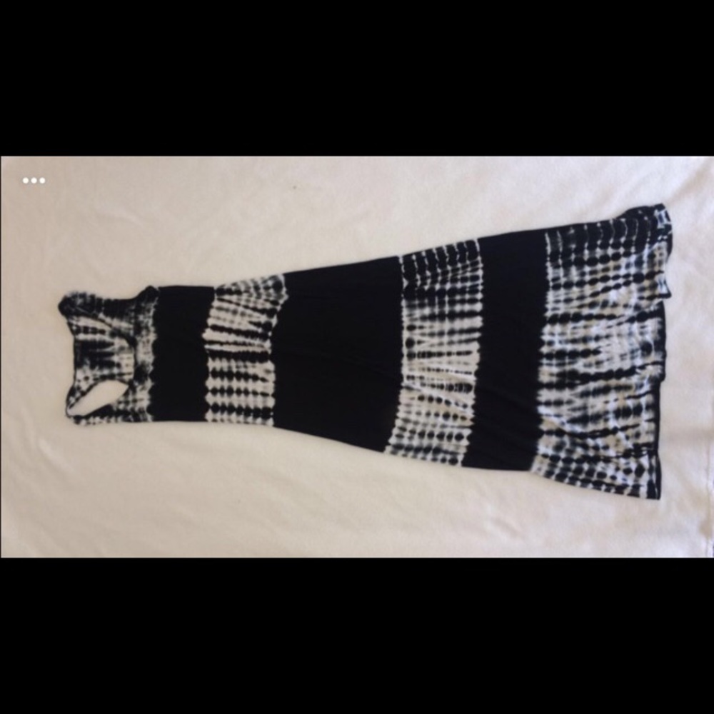 black tie dye floor length dress